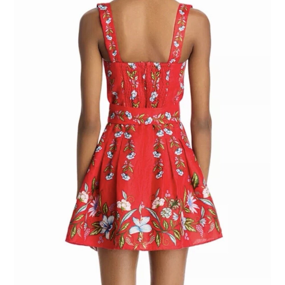 NWT Farm Rio Womens XL Mini Dress Red Sweet Bloom Bouquet Floral Coquette Boho - Picture 4 of 7